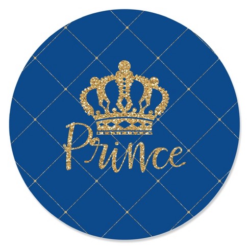 Crown Prince Chocolate Wrapper Royal Blue Gold 1st Birthday 