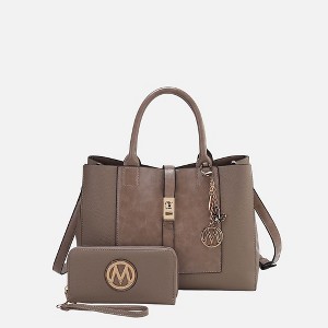 MKF Collection Yola Women’s Satchel Vegan Leather Bag and Wallet by Mia K- 2PCS Set - 1 of 4