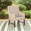 2pk Outdoor Dining Chairs with Metal Frame & Armrests - Captiva Designs: Stainless Steel, Polyester Cushions - image 3 of 4