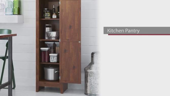 Hagar Single Door Storage Pantry Cabinet Pine - Room and Joy, 2 of 11, play video
