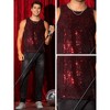 Lars Amadeus Men's Sparkly Sequins Crew Neck Party Club Metallic Tank Top - 4 of 4
