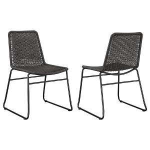 Coaster,Dacy Faux Rattan Metal Dining Side Chair Brown (Set of 2) - 1 of 4