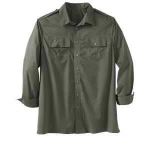 Boulder Creek by KingSize Men's Big & Tall Long Sleeve Pilot Shirt - 1 of 4