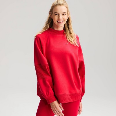 Women's Active Comfort Ribbed Crewneck Sweatshirt - All In Motion™ Red ...