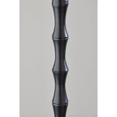 Berkeley 60" Black Metal Floor Lamp with Woven Paper Shade