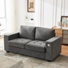 GustoWave Modern Fabric 2 Seater Couch with Solid Wood Frame, Chenille Loveseat Sofa with Wide Armrest, Removable Sofa Cushion - 2 of 4
