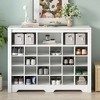 TIRAMISUBEST Sleek Design 24 Shoe Cubby Console, Modern Shoe Cabinet with Curved Base, Versatile Sideboard with Shoe Storage for Hallway - 2 of 4