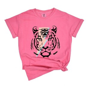 Simply Sage Market Women's Lightning Tiger Sleeve Garment Dyed Tee - 1 of 4