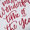 18"x18" 'It's The Most Wonderful Time of the Year' Embroidered Square Throw Pillow White - Evergrace - 2 of 4