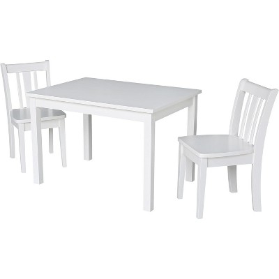 International Concepts Table With 2 San Remo Juvenile Chairs, White