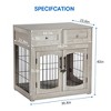 Dog Crate Furniture with Drawers,39.4'' Wooden Dog Kennel Indoor with Cushion, Crate End Table Up to 70 Lbs - 2 of 4