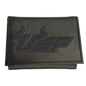 Evergreen NCAA South Florida Bulls Black Leather Trifold Wallet Officially Licensed with Gift Box - 1 of 1