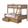 Donco Kids Low Board Twin Over Full Urban Oak Panel Bunkbed with Dual Underbed Drawers - 4 of 4