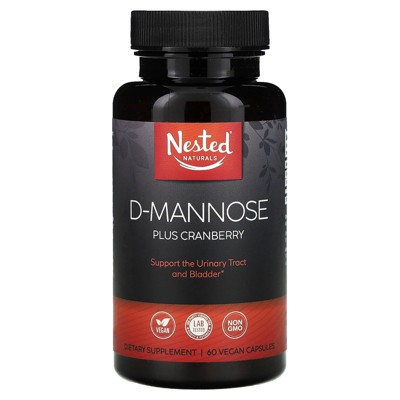 Nested Naturals D-Mannose Plus Cranberry, 60 Vegan Capsules
