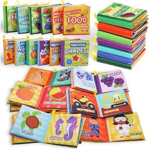 Joyfy 12 Pcs Baby Bath Toys, Waterproof Soft Cloth Books for Baby Multi-Age, Infant Early Education First Toys for Toddlers Kids Birthday Gifts - 1 of 4