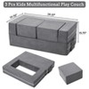 3 Pcs Toddler Couch, Modular Kids Play Couch with Armrest, Kids Fold Out Couch Toddler Playroom Essentials for Classroom Bedroom - 3 of 4
