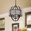 Warehouse Of Tiffany 20" x 20" x 64" 4-Light Elizabeth Globe Chandelier Black : Crystal, Adjustable Height, ETL Listed - 2 of 4