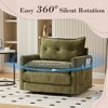 PAGED Swivel Accent Chair, Thick Padded Barrel Chair with Metal Base, Comfortable Single Sofa Chair for Living Room, Study - 4 of 4