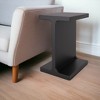 HomeRoots 20" Black Solid Wood Pedestal End Table - 2 of 4