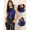 INSPIRE CHIC Women's Metallic Sleeveless Club Party Shiny Tank Top - 2 of 4