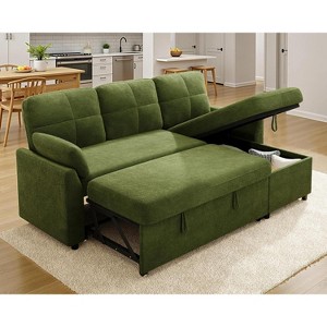 AMERLIFE Sofa Bed, L Shaped Sleeper with Storage Chaise, Convertible Pull Out Couch for Living Room - 1 of 4