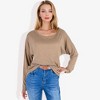 Anna-Kaci Women's Long Sleeve Boat Neck Pullover Top with Stitch Detail - 3 of 4