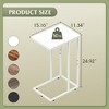 C Shaped End Table, Small Side Tables for Sofa and Bed, Couch Table That Slides Under for Living Room, Bedroom, Home Office, Small Spaces - 3 of 4