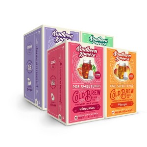 Southern Breeze Cold Brew Sweet Tea Variety Pack with 20 Individually Wrapped Tea Bags, Pack of 4 Blackberry, Mango, Mint and Watermelon - 80 Count - 1 of 4
