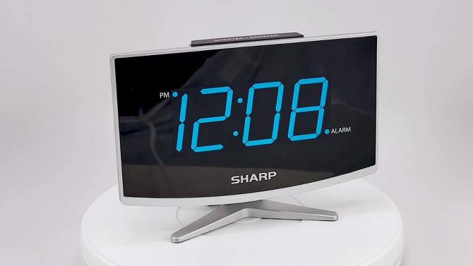 Jumbo LED Curved Display Alarm Clock - Sharp, 2 of 10, play video