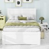 NicBex Twin Size Bed Modern Wooden Bed Frame with 2 Removable Double-Layer Storage Shelves and Drawer for Bedroom, No Box Spring Required, White - 2 of 4