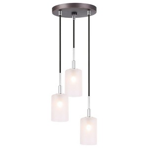Woodbridge Lighting Elise 3-Light Glass Cluster Pendant in Chrome/Bronze/Opal - 1 of 4