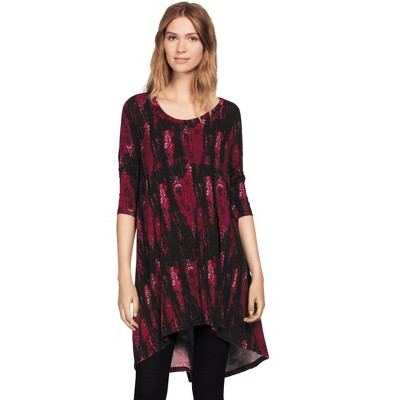 ellos Women's Plus Size High/Low Henley Tunic