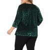 Agnes Orinda Women's Plus Size Velvet Semi Sheer Bishop Sleeve Polka Dots Elegant Blouses - 4 of 4