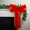 Northlight Velveteen 4-Loop Christmas Bow Decoration - 24" x 38" - Red and Gold - 2 of 3