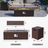 42-inch Outdoor Rectangular Fire Pit Table Propane for Outside Patio with Tank Cover and Wind Guard - 3 of 4