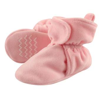 Hudson Baby Infant and Toddler Girl Cozy Velour Booties, Light Pink