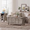 Farmhouse Toy Box, 47.2" Storage Bench with Geometric Style Front, Storage Chest, Toy Chest with Metal Accents and Lift Top - 4 of 4