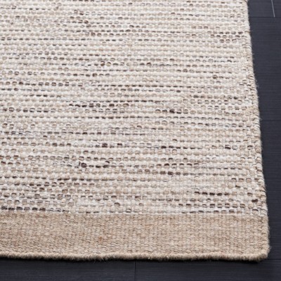 Ivory and Beige Hand-Knotted Wool Area Rug, 3' x 5'