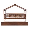 NicBex Twin Size Wooden Platform Bed, House Shaped Bed Frame with Twin Size Trundle and Guardrails for Boy and Girl, Easy Assembly - 3 of 4