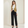 INSPIRE CHIC Women's Vintage Waistcoat Button Up Steampunk Jacquard Sleeveless Suit Vest - 4 of 4