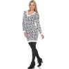 Women's Angora Leopard Print Sweater Dress - White Mark - 3 of 4
