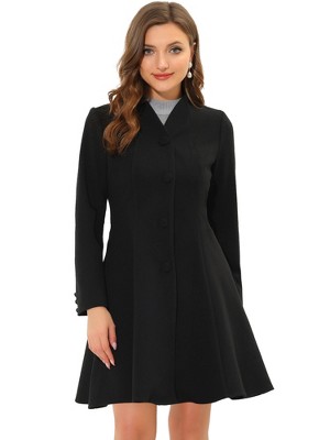 INSPIRE CHIC Women's Single Breasted Long Sleeve Mid-Long Winter Coat