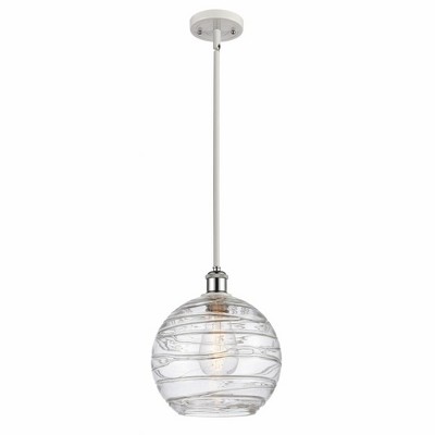 Athens Deco Swirl - 1 Light Stem Hung Mini Pendant In Industrial Style-13 Inches Tall and 10 Inches Wide