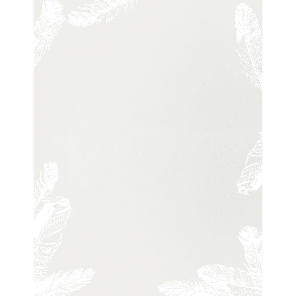 Photos - Accessory 80ct Soft Feathers Letterhead Gray