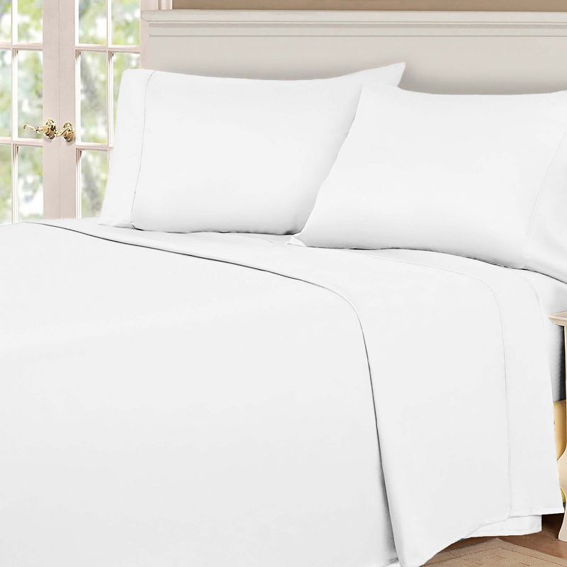 530 Thread Count Solid Deep Pocket Cotton Luxury Premium Bed Sheet Set by Blue Nile Mills, 2 of 5