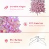 Snow Flocked Pencil Christmas Tree, 6 FT Slim Artificial Christmas Tree w/Sturdy Metal Stand,Skinny Xmas Tree Holiday Decoration, Pink Gradient - 2 of 4