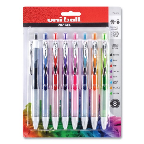 Uni-ball Uniball 207 Fashion Retractable Gel Pens Medium Point 0.7mm ...