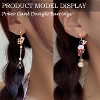 Asymmetric Poker Card Earrings with Clock, Rabbit & Pearl, Unique Long Dangle Drop Jewelry, Funny Gambling Casino Gift for Women. - 4 of 4