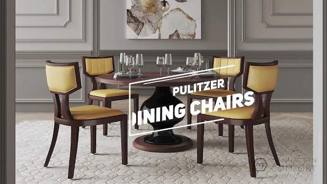 Set of 2 Pulitzer Faux Leather Dining Chairs Pearl - Manhattan Comfort, 2 of 8, play video