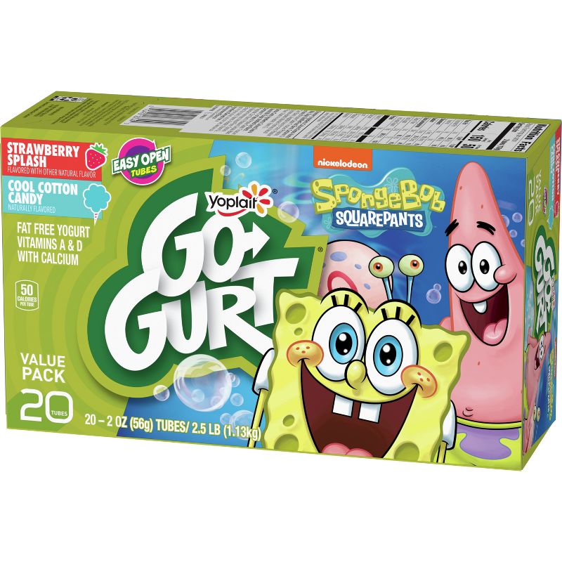Yoplait Go-Gurt Strawberry/Cotton Candy Fat Free Kids&#39; Yogurt - 40oz/20ct, 4 of 9